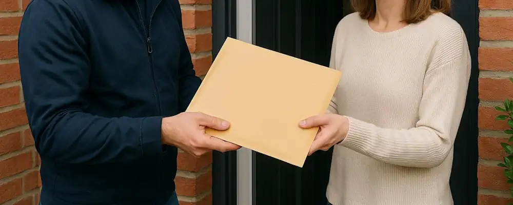 Zustellung durch einen Boten in Wesel